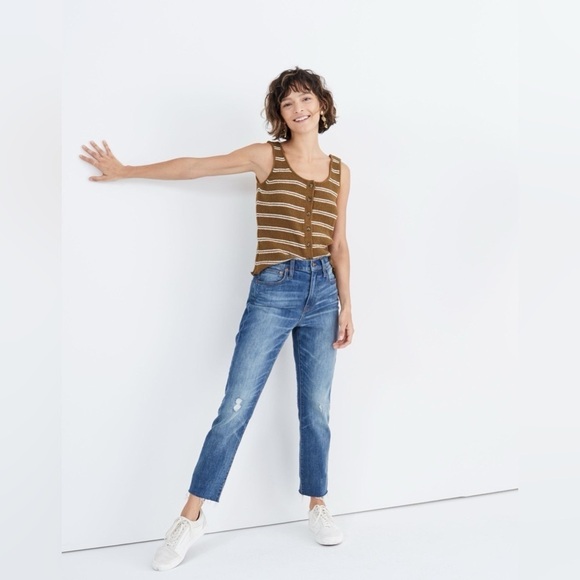 Madewell The High-Rise Slim Boyjean in Dover Wash: Raw-Hemmed Edition, Size 29 - Picture 1 of 12